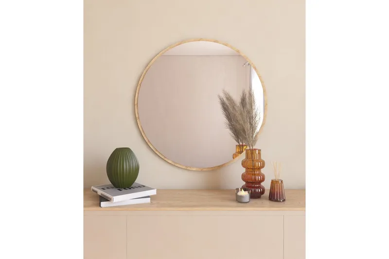 Buhem Speil 60 cm Rund - Tre/Natur - Innredning - Speil - Veggspeil