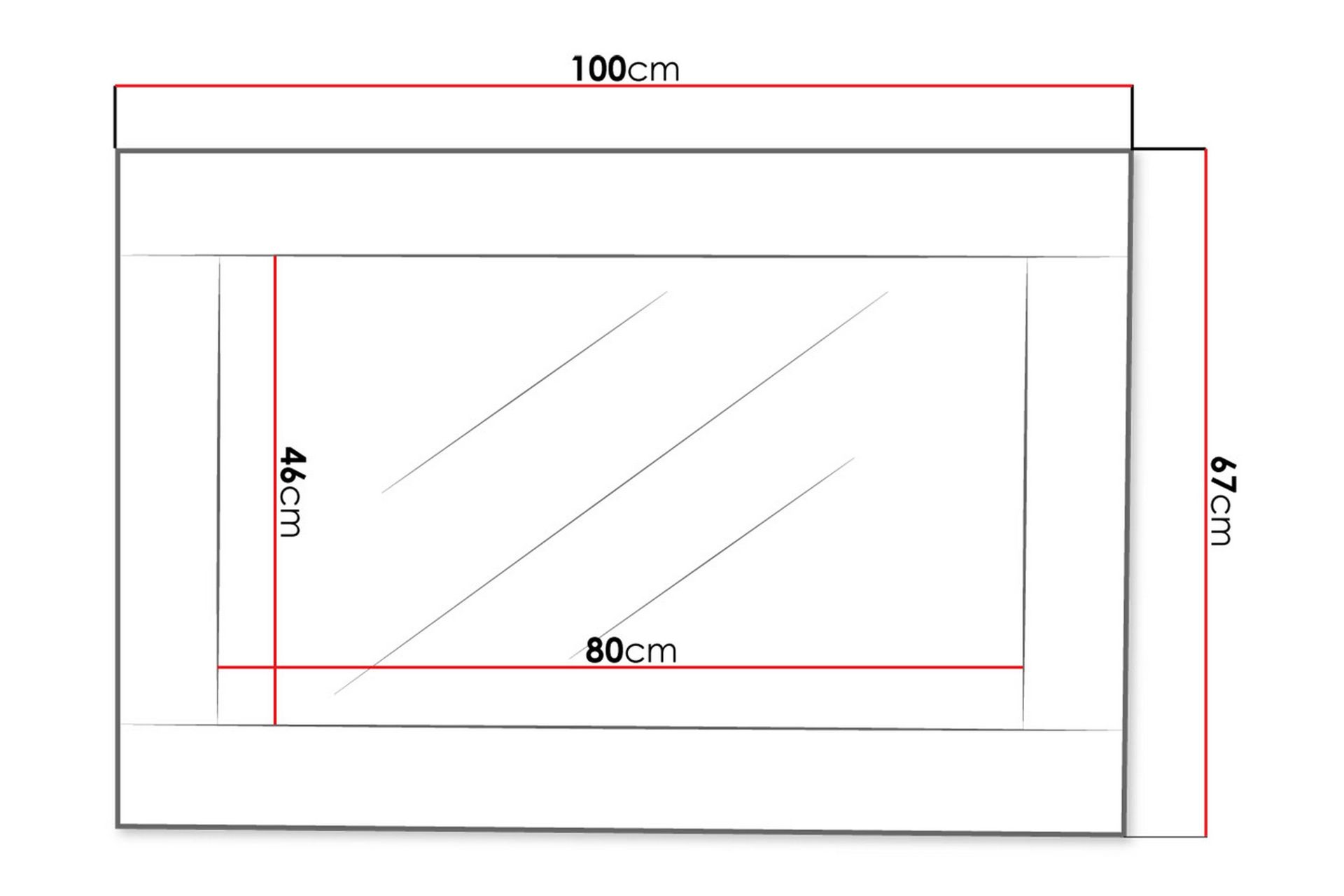 Cezar Speil 100x2x44 cm - Beige / Grå - Innredning - Speil - Veggspeil