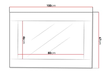 Cezar Speil 100x2x44 cm - Beige / Grå - Innredning - Speil - Veggspeil