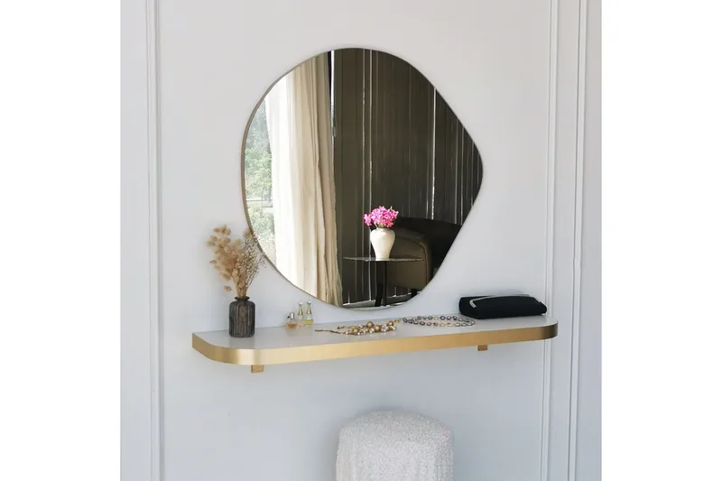 Coarraze Speil 67 cm Asymmetrisk, Gull