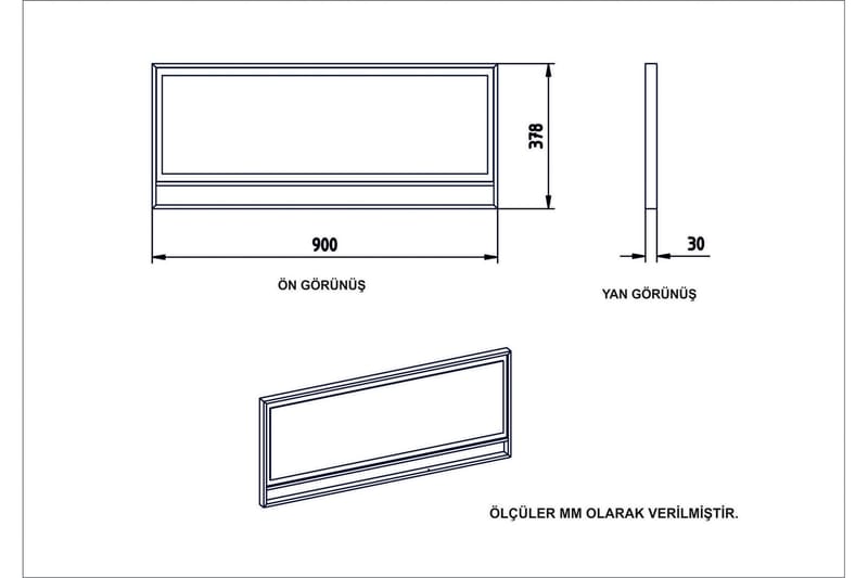 Cofield Speil 90 cm - Gull|Svart - Innredning - Speil - Veggspeil