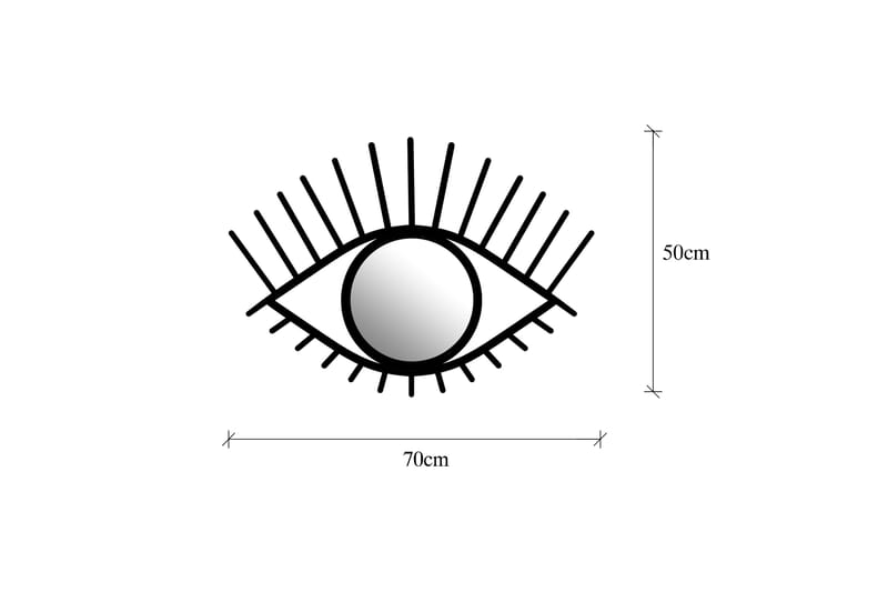 Costeci Speil Öga - Svart - Veggspeil - Gangspeil