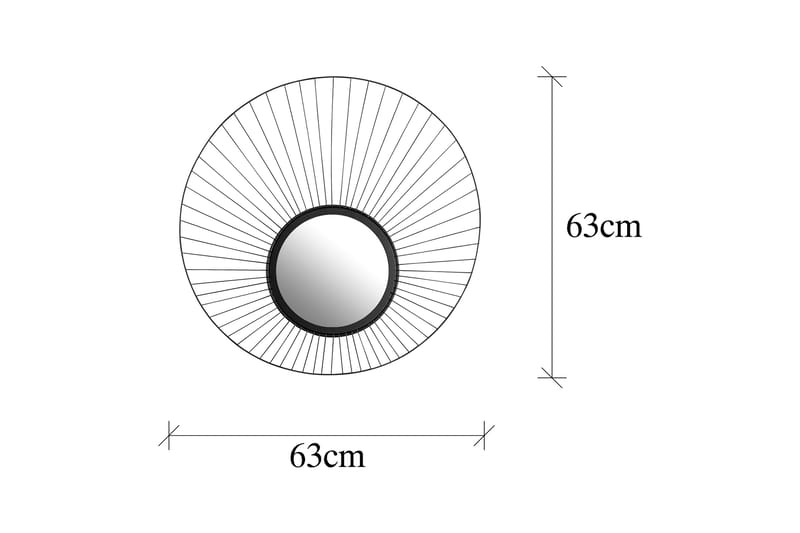 Daisy Speil 63 cm - Svart - Innredning - Speil - Veggspeil