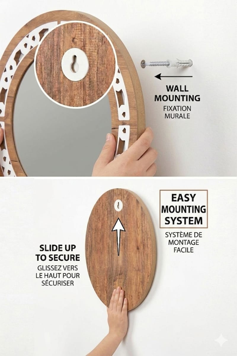 Decorative Wooden Mirror Homitis - Innredning - Speil - Veggspeil