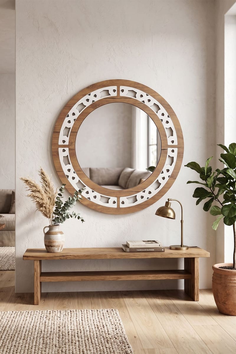 Decorative Wooden Mirror Homitis - Innredning - Speil - Veggspeil