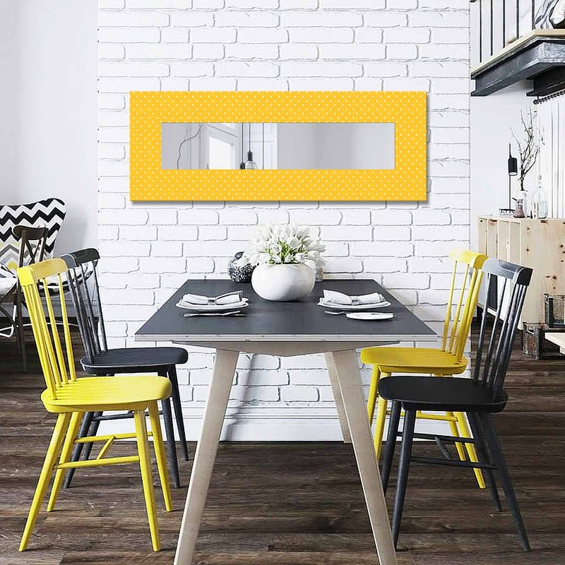 Dekorasjonsspeil 40x120 cm - Gul - Innredning - Speil - Veggspeil
