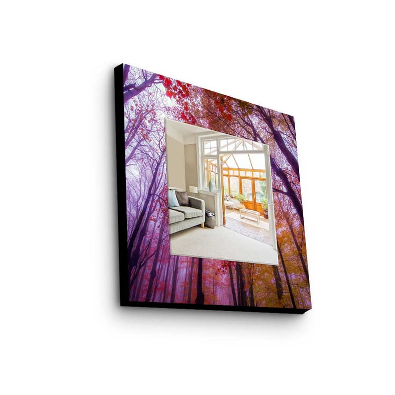 Dekorspeil 50x50 cm - Flerfarget - Veggspeil - Gangspeil