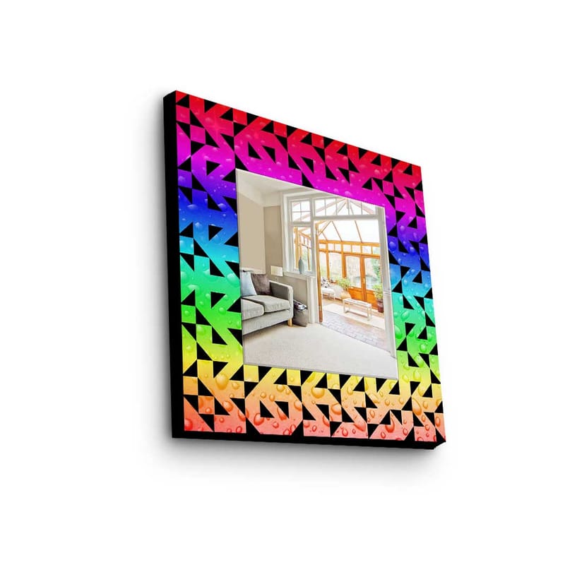 Dekorspeil 50x50 cm - Flerfarget - Veggspeil - Gangspeil