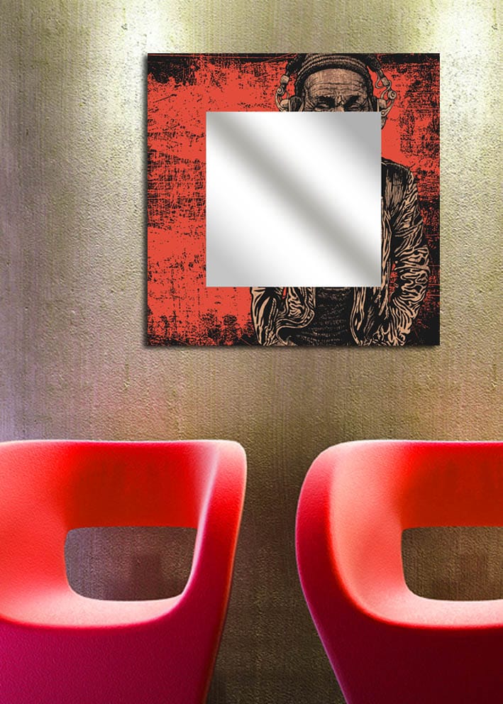 Dekorspeil 50x50 cm - Flerfarget - Innredning - Speil - Veggspeil