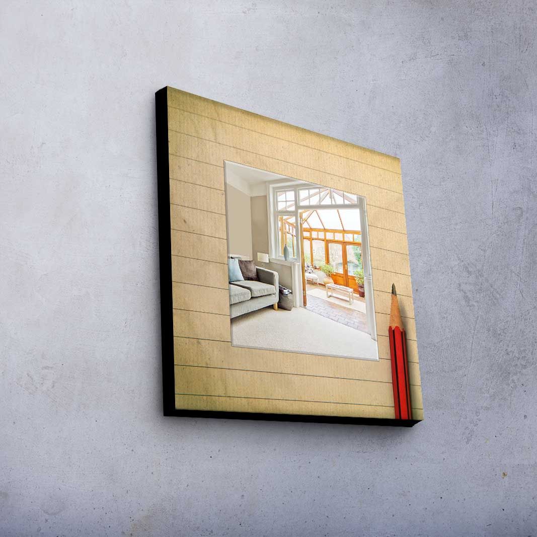 Dekorspeil 50x50 cm - Flerfarget - Innredning - Speil - Veggspeil