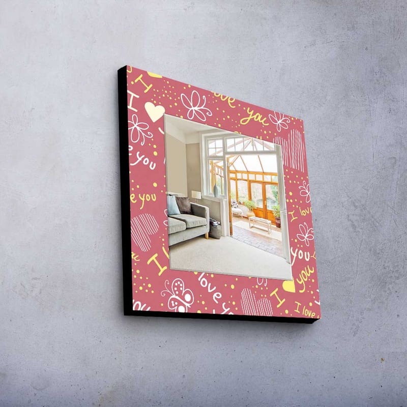Dekorspeil 50x50 cm - Flerfarget - Innredning - Speil - Veggspeil