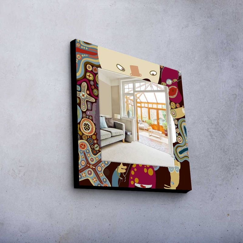 Dekorspeil 50x50 cm - Flerfarget - Innredning - Speil - Veggspeil