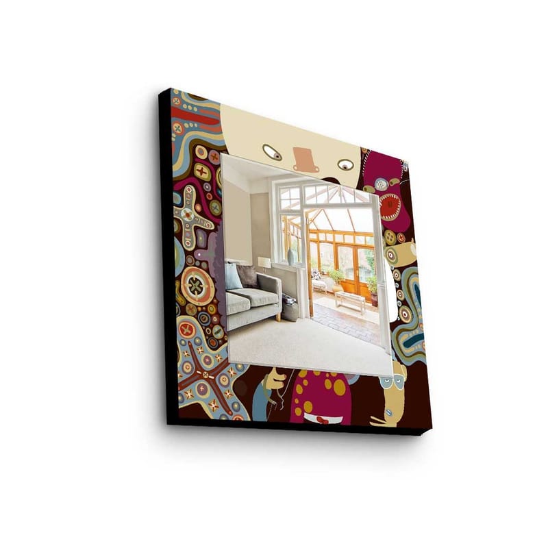 Dekorspeil 50x50 cm - Flerfarget - Innredning - Speil - Veggspeil