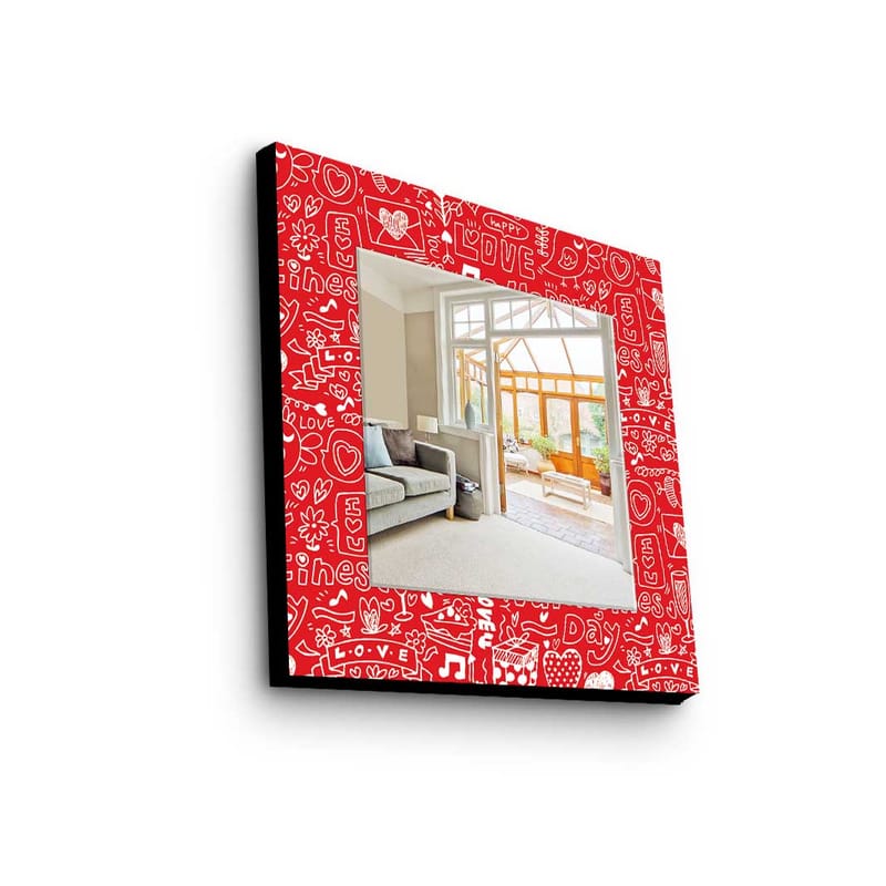 Denisova Dekorspeil 50x50 cm Christmas - Speilglass / stoff / flerfarget - Veggspeil - Gangspeil