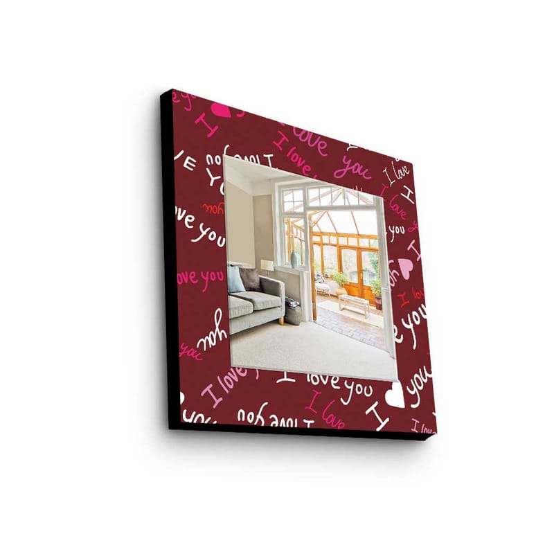 Denisova Dekorspeil 50x50 cm Christmas - Speilglass / stoff / flerfarget - Innredning - Speil - Veggspeil