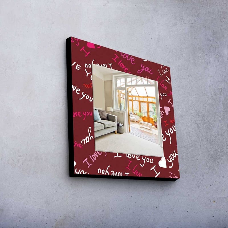 Denisova Dekorspeil 50x50 cm Christmas - Speilglass / stoff / flerfarget - Innredning - Speil - Veggspeil