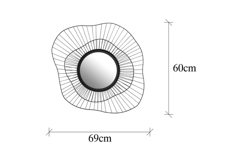 Euro Flora Speil - Svart - Innredning - Speil - Veggspeil