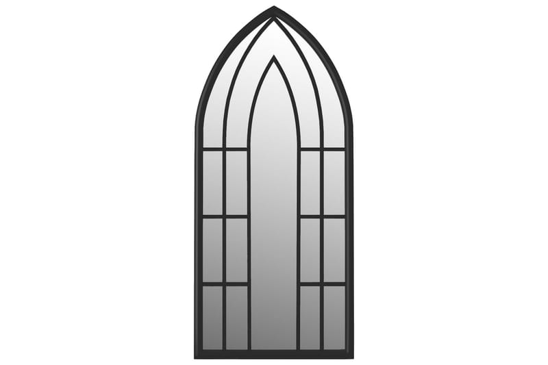 Hagespeil svart 100x45 cm for utendørs bruk jern - Svart - Innredning - Speil - Veggspeil