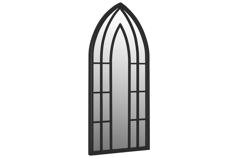 Hagespeil svart 100x45 cm for utendørs bruk jern - Svart - Innredning - Speil - Veggspeil