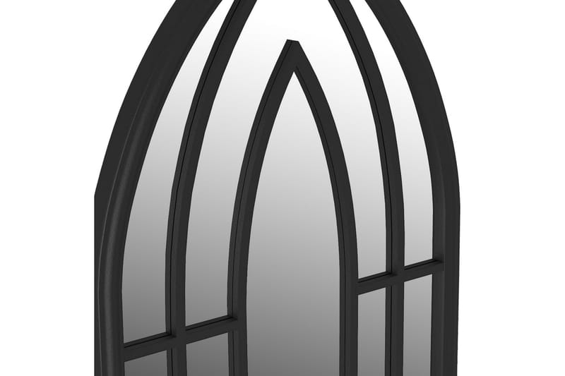 Hagespeil svart 100x45 cm for utendørs bruk jern - Svart - Innredning - Speil - Veggspeil