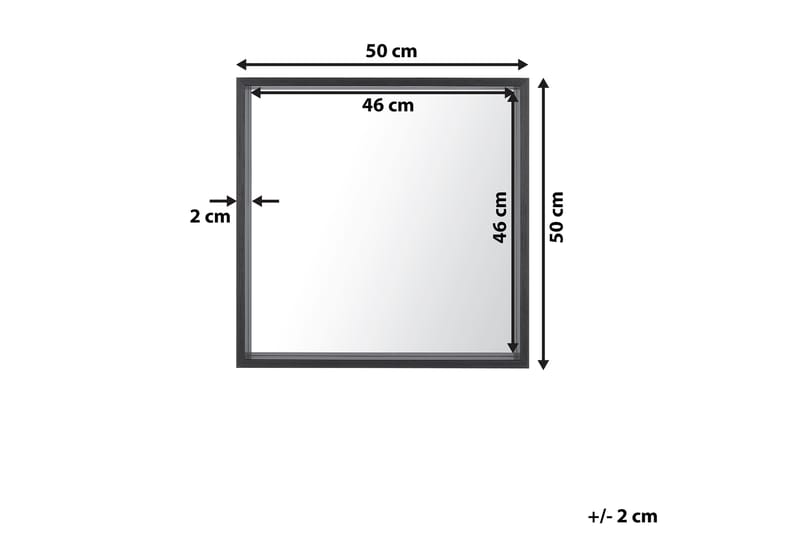 Henneberg Speil 50x50 cm - Svart - Innredning - Speil - Veggspeil