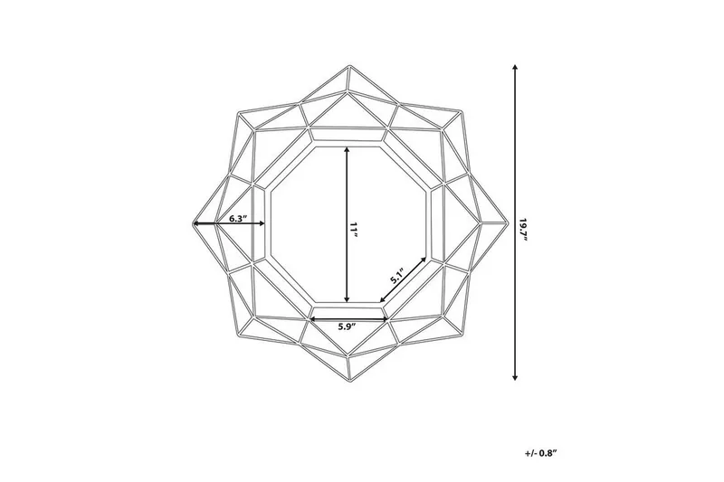 Hillion Speil 50 cm - Gull - Innredning - Speil - Veggspeil