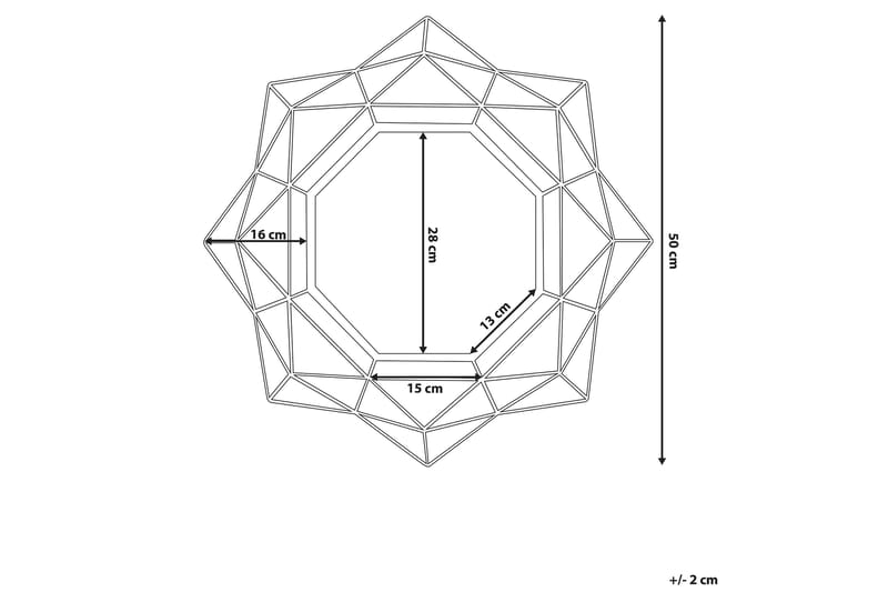Hillion Speil 50 cm - Gull - Innredning - Speil - Veggspeil