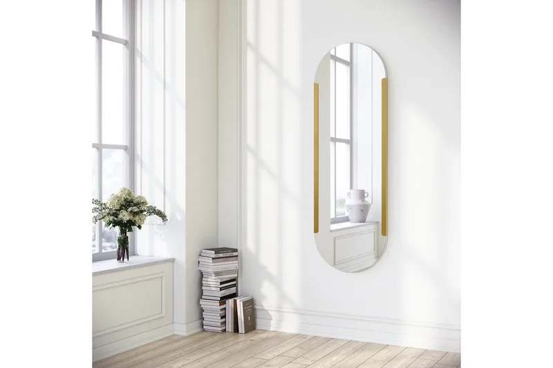 Ingang Speil 50 cm Rektangulær, Gull