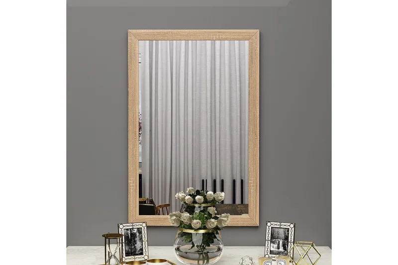 Iuydu Speil 50 cm Rektangulær - Tre/Natur - Innredning - Speil - Veggspeil