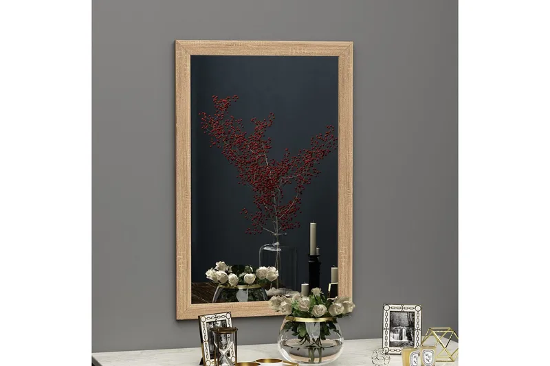 Iuydu Speil 50 cm Rektangulær - Tre/Natur - Innredning - Speil - Veggspeil