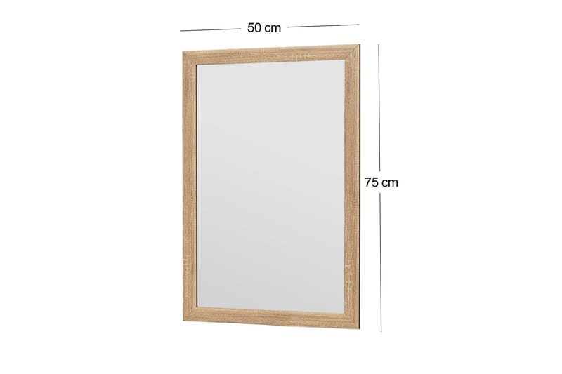 Iuydu Speil 50 cm Rektangulær - Tre/Natur - Innredning - Speil - Veggspeil