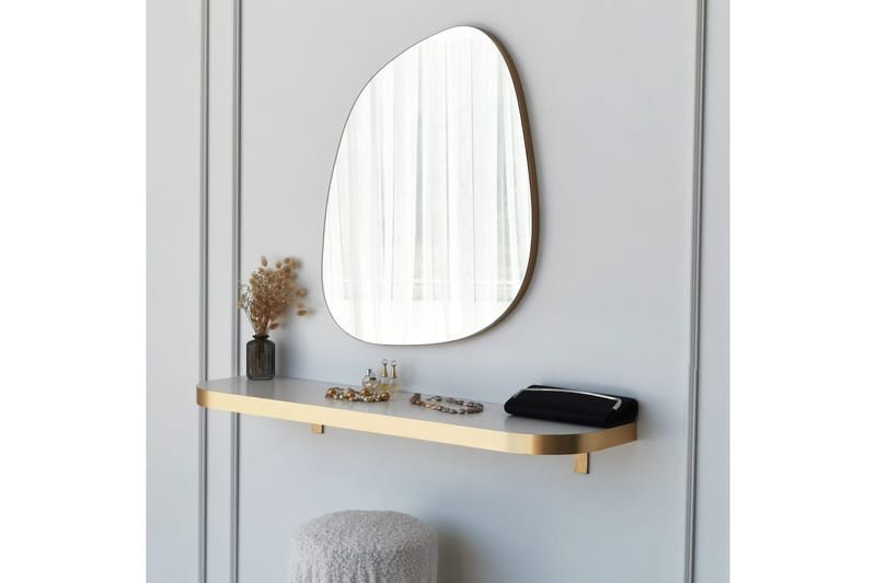 Karamea Speil 58 cm Asymmetrisk - Gull - Innredning - Speil - Veggspeil