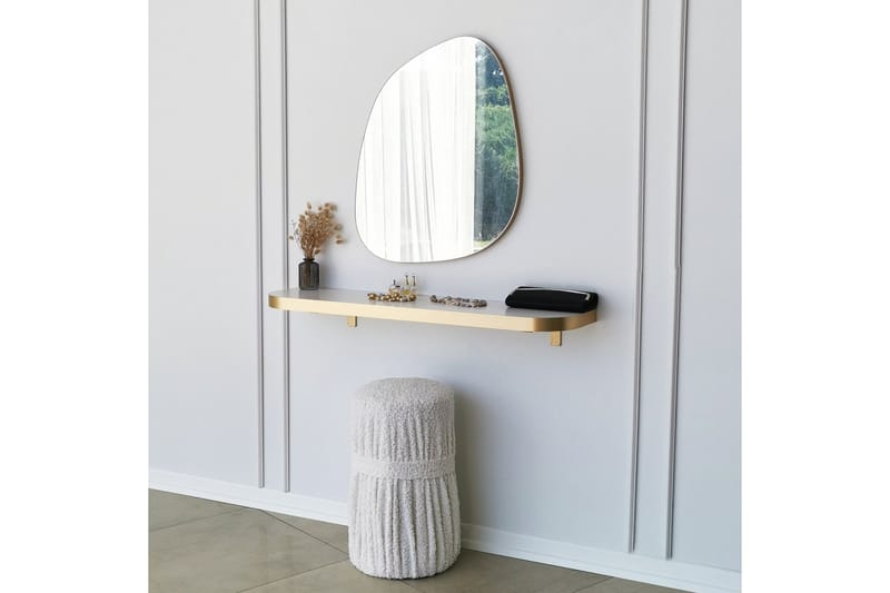 Karamea Speil 58 cm Asymmetrisk - Gull - Innredning - Speil - Veggspeil