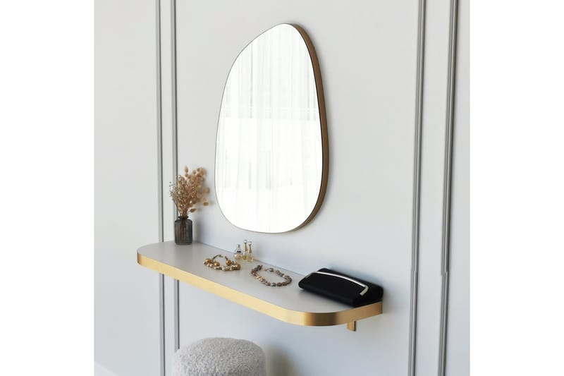 Karamea Speil 58 cm Asymmetrisk - Gull - Innredning - Speil - Veggspeil