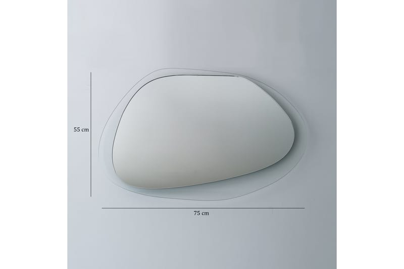 Lepinas asymmetrisk veggspeil 55x75 cm - Herdet Glass - Veggspeil - Gangspeil