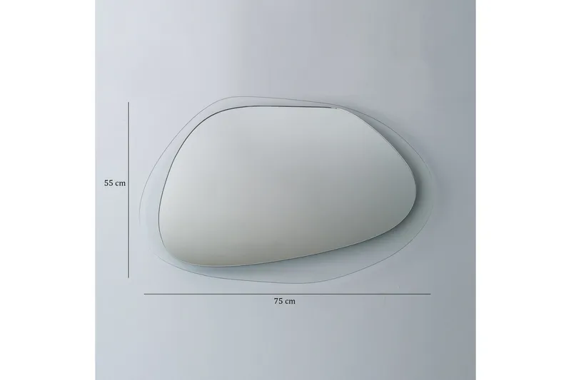 Lepinas asymmetrisk veggspeil 55x75 cm - Herdet Glass - Innredning - Speil - Veggspeil