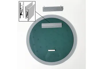 Lepinas Veggspeil Rund 65 cm - Grå/Herdet Glass - Innredning - Speil - Veggspeil