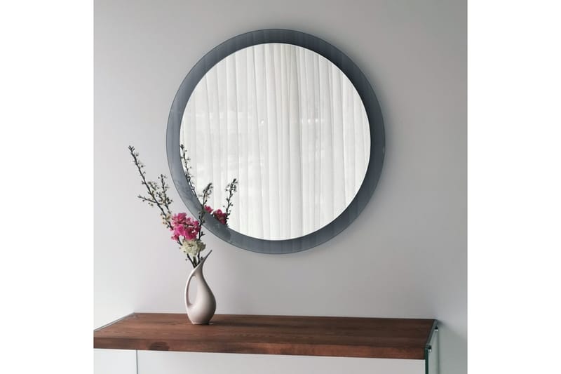 Lepinas Veggspeil Rund 65 cm - Grå/Herdet Glass - Innredning - Speil - Veggspeil
