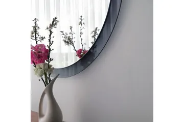 Lepinas Veggspeil Rund 65 cm - Grå/Herdet Glass - Innredning - Speil - Veggspeil