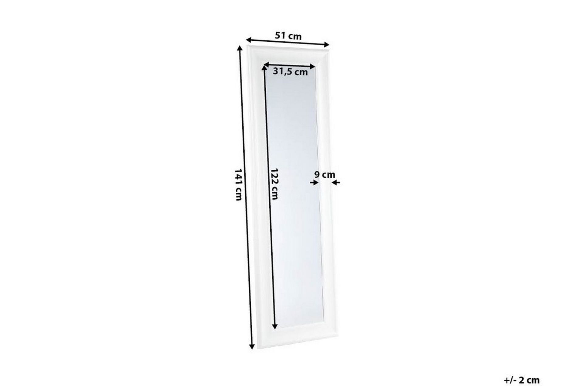 Lunel Speil 51 cm - Hvit - Innredning - Speil - Veggspeil