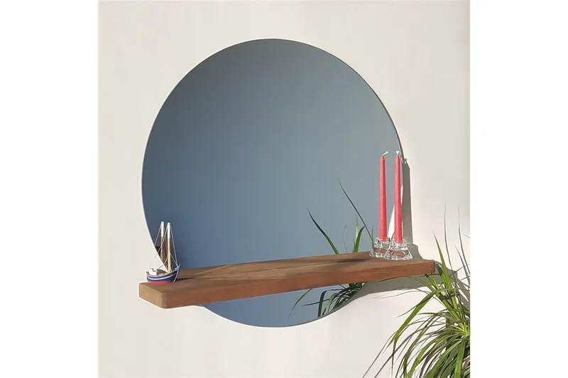 Marmol Dekorasjonsspeil 70 cm - Valnøtt - Innredning - Speil - Veggspeil