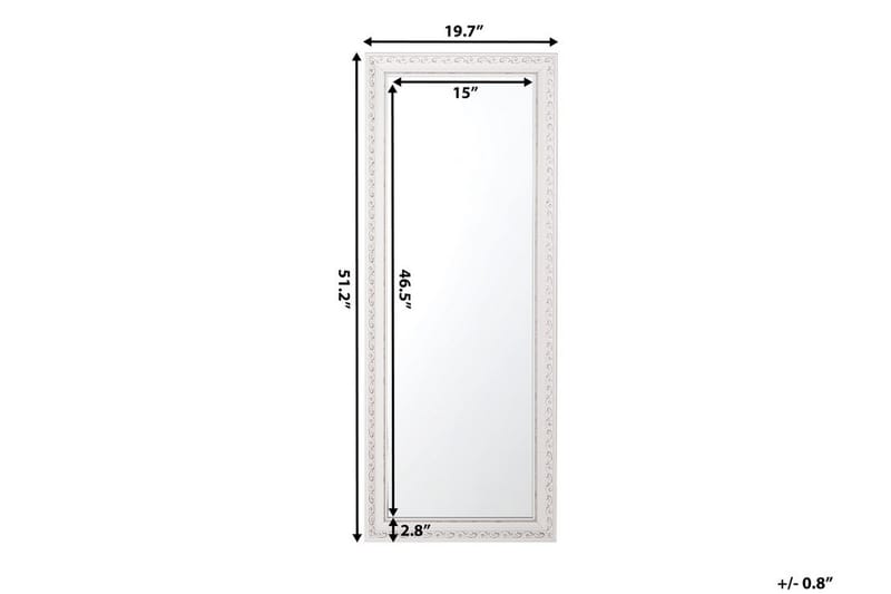 Mauleon Speil 50 cm - Hvit - Innredning - Speil - Veggspeil