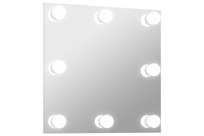Veggspeil med LED-lys firkantet glass - Silver - Innredning - Speil - Veggspeil