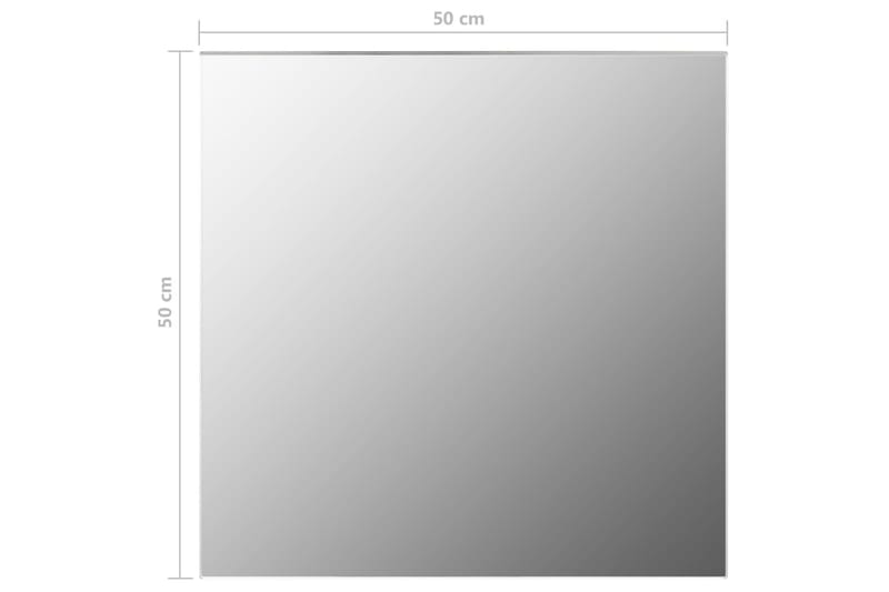 Veggspeil med LED-lys firkantet glass - Silver - Innredning - Speil - Veggspeil