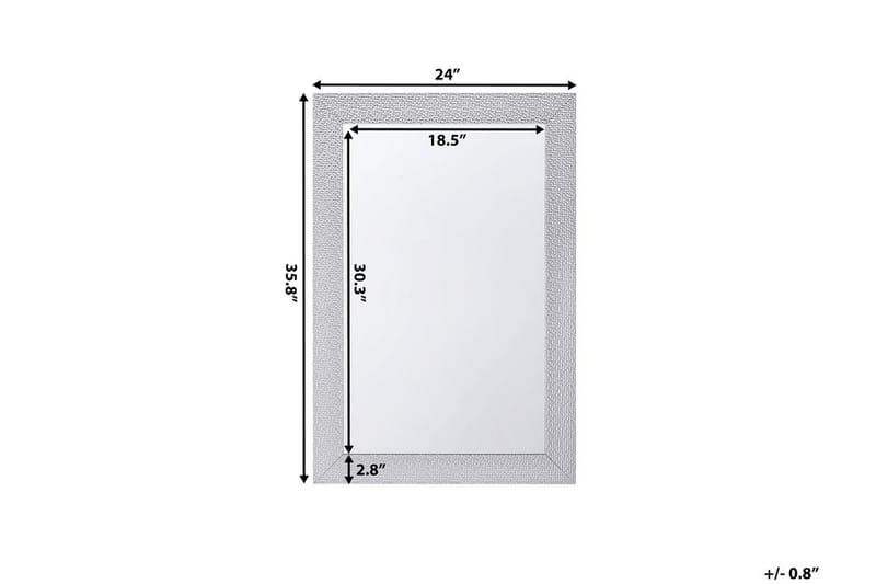 Mervent Speil 61 cm - Sølv - Veggspeil - Gangspeil
