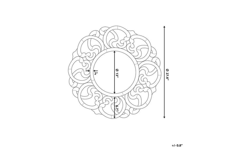 Mornai Speil 70 cm - Sølv - Innredning - Speil - Veggspeil