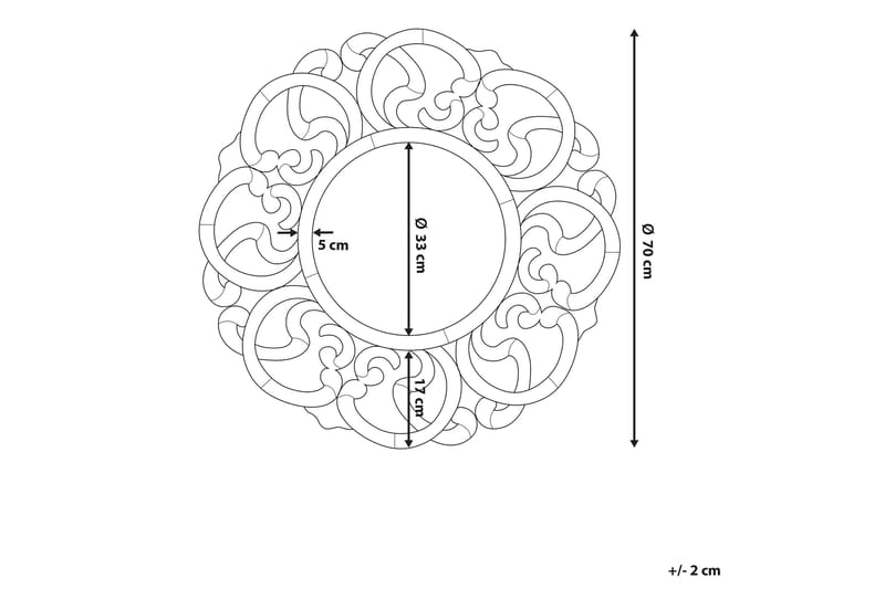 Mornai Speil 70 cm - Sølv - Innredning - Speil - Veggspeil