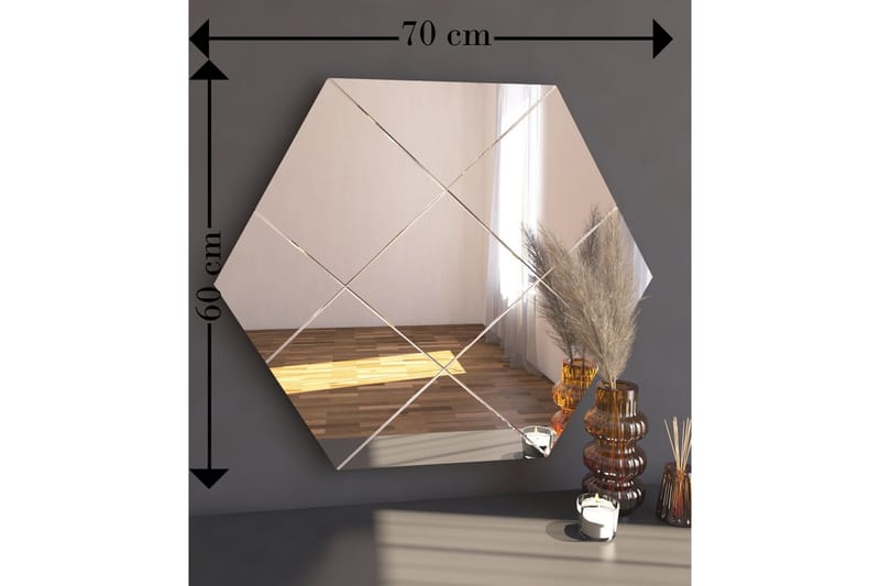 Nady Speil 70 cm Rektangulær - Hvit - Innredning - Speil - Veggspeil