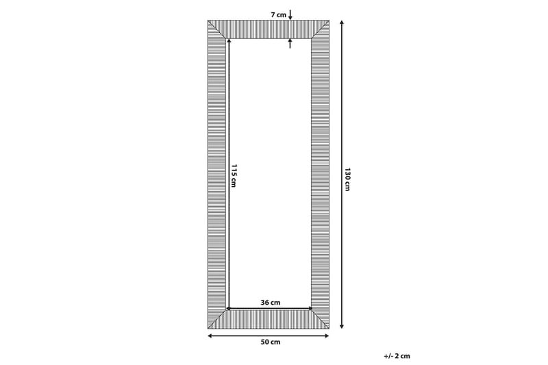 Nauetta Speil 50x130 cm - Svart - Innredning - Speil - Veggspeil