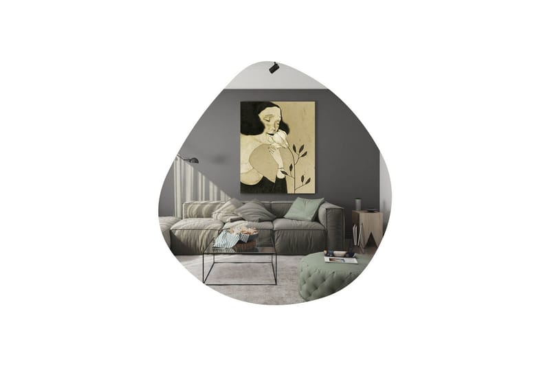 Omilo Speil 60 cm Asymmetrisk - Svart - Innredning - Speil - Veggspeil